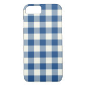 Classic Blue Gingham Pattern iPhone 7 Hoesje (Achterkant)