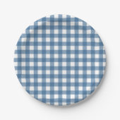 Classic Blue Gingham Pattern Papieren Bordje (Voorkant)