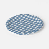 Classic Blue Gingham Pattern Papieren Bordje (Gekanteld)