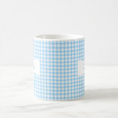 Classic Blue Gingham Personalized Name  Koffiemok (Center)
