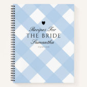 Classic Blue Gingham Vrijgezellenfeest Cadeaurecep Notitieboek (Voorkant)
