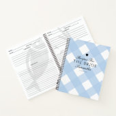 Classic Blue Gingham Vrijgezellenfeest Cadeaurecep Notitieboek (Binnen)