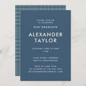 Classic Blue Glen Pset Pattern Afstuderen Kaart (Voorkant / Achterkant)