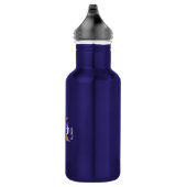 Classic Blue Gold Monogram Initiaal Waterfles (Rechts)