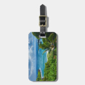 Classic Blue Hawaii Tropical Island Zee Palms Bagagelabel (Voorkant verticaal)