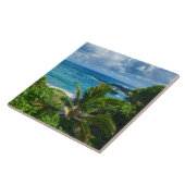 Classic Blue Hawaii Tropical Island Zee Palms Tegeltje (Zijkant)
