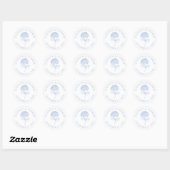 Classic Blue Hydrangea Personalized Wedding Ronde Sticker (Vel)