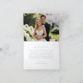 Classic Blue Hydrangea Photo Wedding Bedankkaart (Binnen)