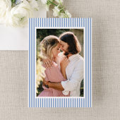 Classic Blue Hydrangea Photo Wedding Kaart