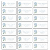 Classic Blue Hydrangea Wedding Guest Address Sticker (Voorkant)