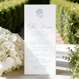 Classic Blue Hydrangea Wedding Menu