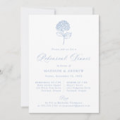Classic Blue Hydrangea Wedding Rehearsal Dinner Kaart (Voorkant)
