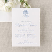 Classic Blue Hydrangea Wedding Rehearsal Dinner Kaart