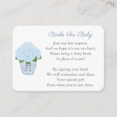 Classic Blue Hydrangeas Baby shower Breng een boek Informatiekaartje (Voorkant)