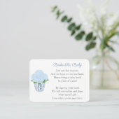 Classic Blue Hydrangeas Baby shower Breng een boek Informatiekaartje (Staand voorkant)