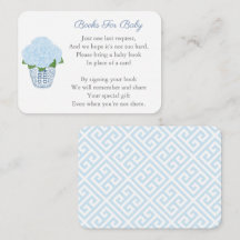 Classic Blue Hydrangeas Baby shower Breng een boek