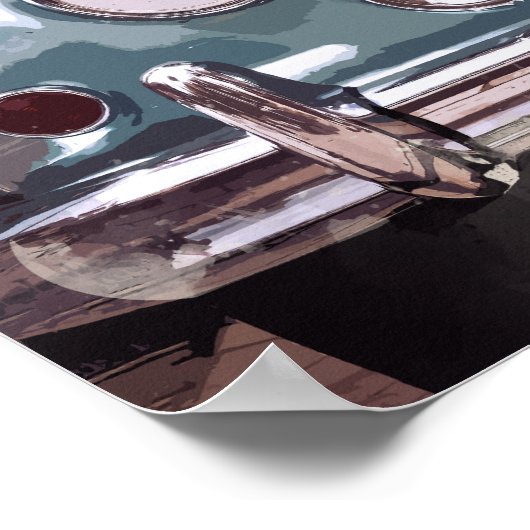 Classic Blue Jaguar Sedan Poster (Hoek)