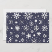 Classic Blue Merry & Bright Bold Snowflake Photo Feestdagenkaart (Achterkant)