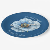 Classic Blue met Giant Blue Poppy Vrijgezellenfees Papieren Bordje (Gekanteld)