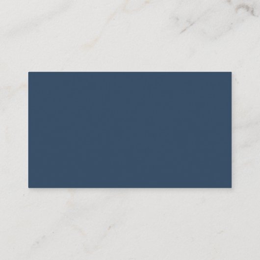 Classic Blue Modern Minimalist Weddenschap Details Informatiekaartje (Achterkant)