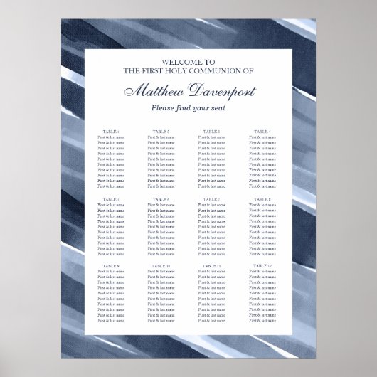 Classic Blue modern Seattle Chart Poster (Voorkant)