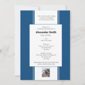 Classic Blue Modern Trendy Afstuderen Kaart (Achterkant)