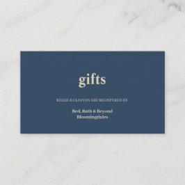 Classic Blue Modern Type Cadeauregister Informatiekaartje