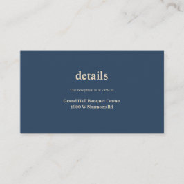 Classic Blue Modern Type Weddenschap Details Informatiekaartje