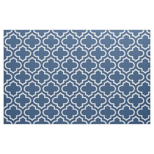 Classic Blue Moroccan Trellis Pattern Fabric 02 Stof (Yard (91,4 cm))