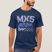 Classic Blue MX5 Miata met Pop-up koplampen T-shirt (Voorkant)