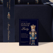 Classic blue nutcracker christmas invitation kaart