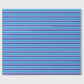 Classic Blue Paars Pajama Stripes Patroon Cadeaupapier (Vlak)