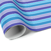 Classic Blue Paars Pajama Stripes Patroon Cadeaupapier (Rol Hoek)