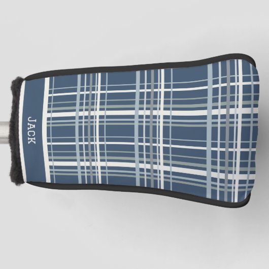 Classic Blue Plaid Golf Head Hoesje Golfheadcover (Voorkant)