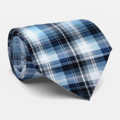 Classic Blue Plaid Pattern – Trendy Tartan Design Stropdas (Opgerold)