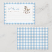 Classic Blue Plaid Rocking Horse Baby shower Advieskaart (Voorkant / Achterkant)