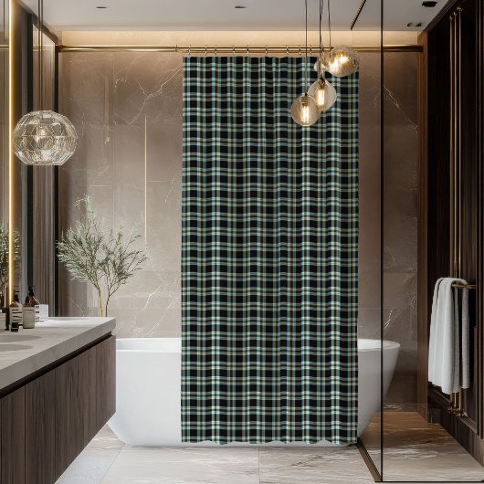 Classic Blue Plaid Shower Curtain for Modern Man Douchegordijn