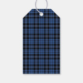 Classic Blue Plaid Vrolijk Kerstfeest Cadeaulabel (Achterkant)