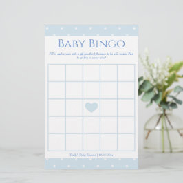 Classic Blue Polka Dots Boy Baby shower Bingogame