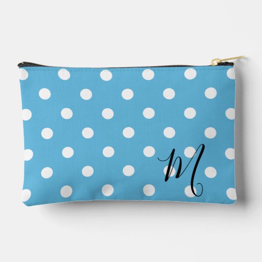 Classic Blue Polka Dots Pattern Makeup or Etui (Achterkant)