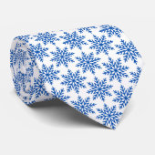 Classic Blue Snowflake Pattern Neck Tie Stropdas (Opgerold)