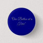 Classic Blue Solid Customizable Round Button Pin (Voorkant)