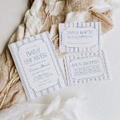 Classic Blue Striped Books for Baby Informatiekaartje