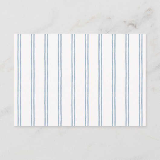 Classic Blue Striped Diaper Raffle Informatiekaartje (Achterkant)