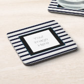 "Classic Blue Striped Onderzetter – aangepaste Gif (Linkerzijde)