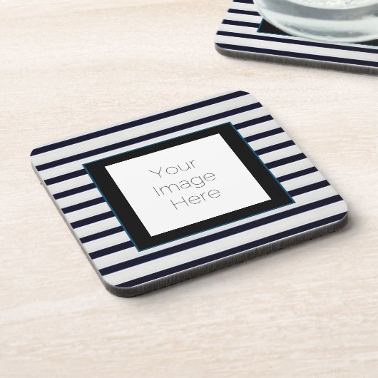 "Classic Blue Striped Onderzetter – aangepaste Gif (Linkerzijde)