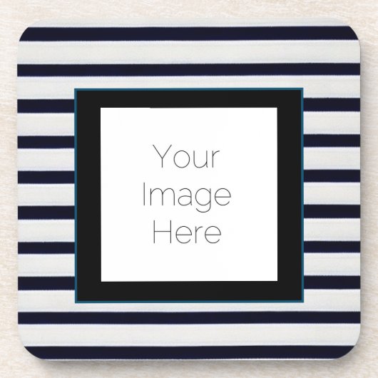 "Classic Blue Striped Onderzetter – aangepaste Gif (Voorkant)