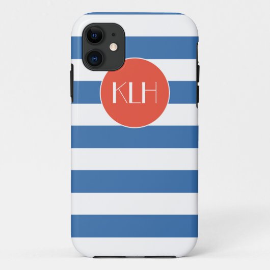 Classic Blue Stripes Cabana-stijl Case-Mate iPhone Case (Achterkant)