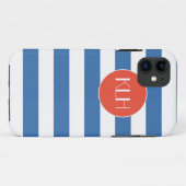 Classic Blue Stripes Cabana-stijl Case-Mate iPhone Case (Achterkant (horizontaal))