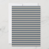 Classic Blue Stripes Framed Engagement Party Kaart (Achterkant)